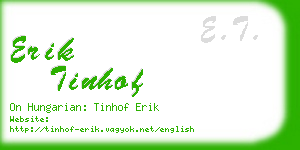 erik tinhof business card